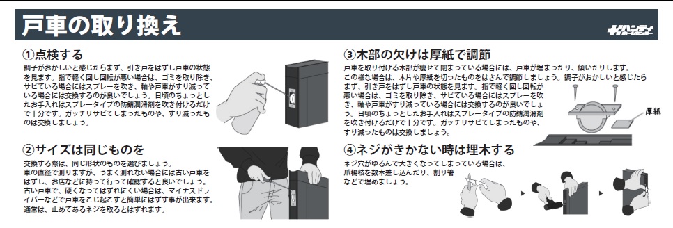 戸車の取り換え