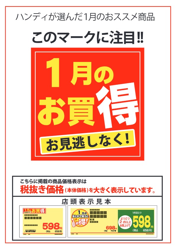 ハンディが選んだ1月のオススメ